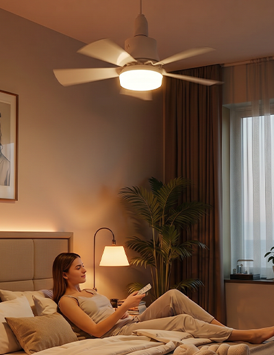 Ventilateur sur douille 2-en-1 avec télécommande