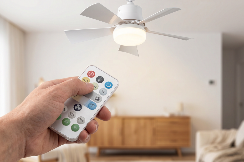Ventilateur sur douille 2-en-1 avec télécommande