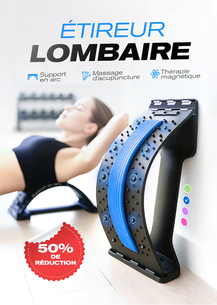 🏆Étireur lombaire magnétique avec massage d’acupuncture pour soulager des douleurs dorsales