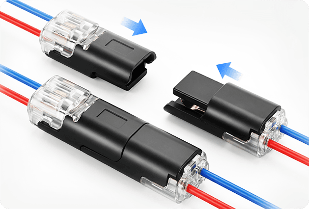 Connecteur enfichable à 2 fils avec clip de verrouillage