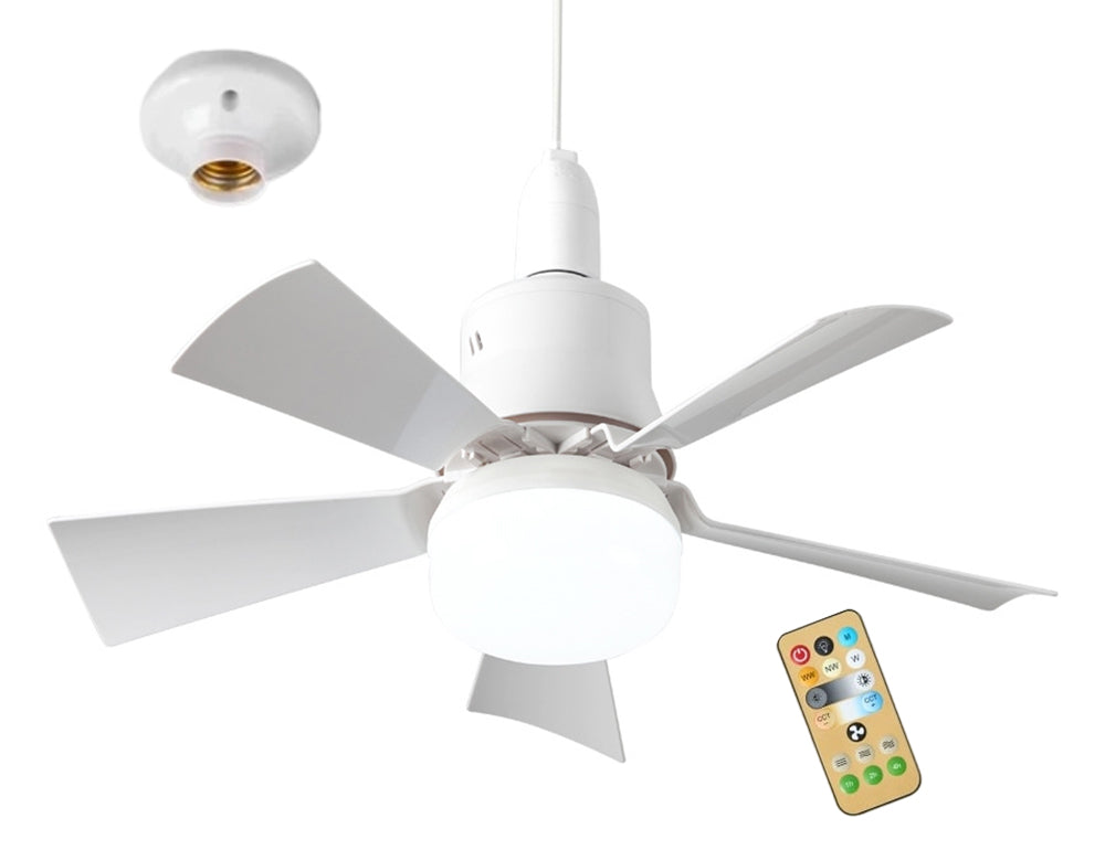 Ventilateur sur douille 2-en-1 avec télécommande