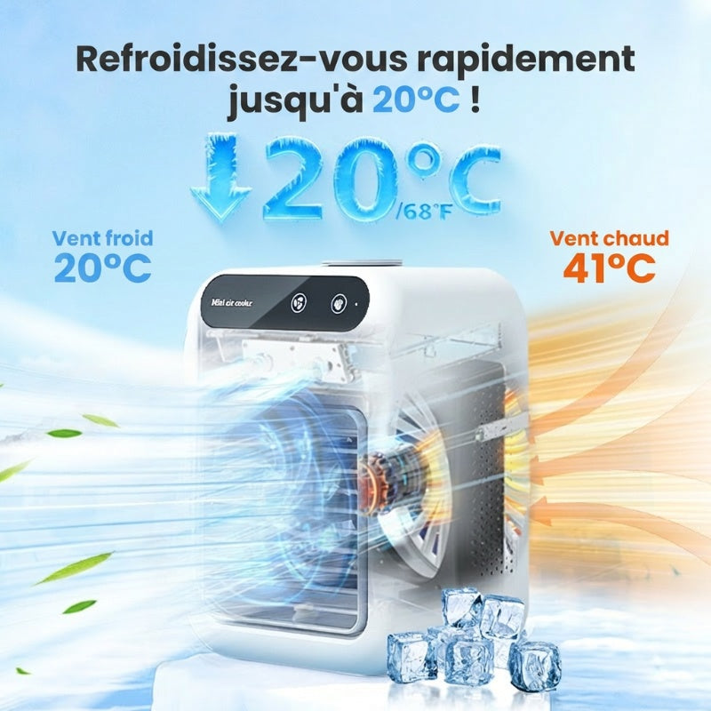🏆Promotion d'été d'une durée limitée 65% de réduction✨❄️Mini climatiseur portable avec refroidisseur et humidificateur