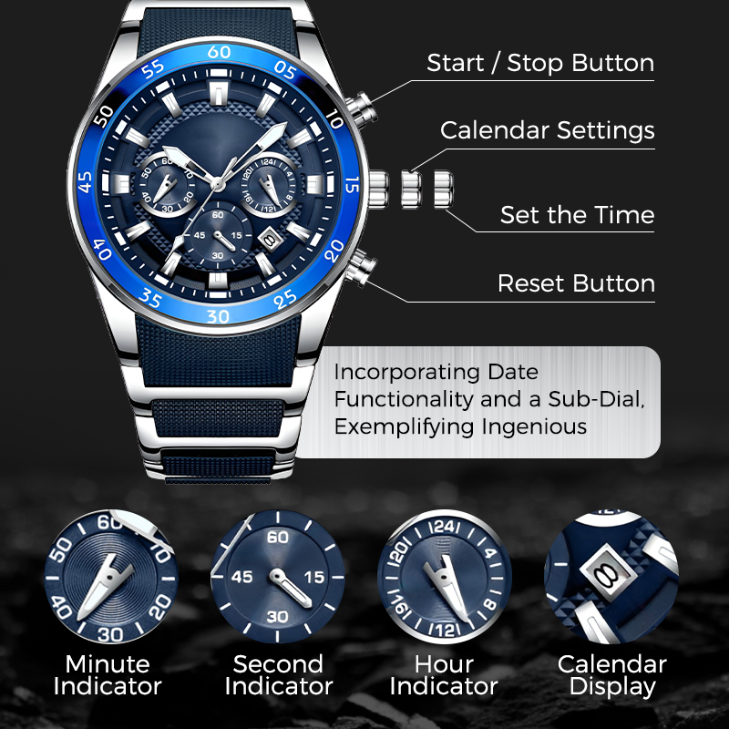 ✨50 % DE RÉDUCTION EN CE MOMENT ! ✨💎Montre-bracelet multifonctionnelle de luxe en quartz pour homme