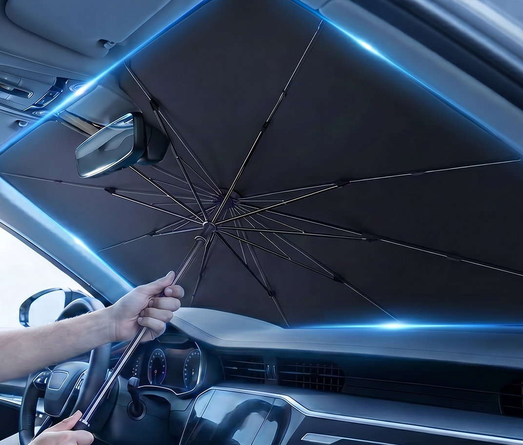 ⏳Durée limitée -50 %💥Parapluie de Voiture Pliable - Protection contre la Chaleur et les UV ☀️☂️ - Idéal pour Garder Votre Voiture au Frais!