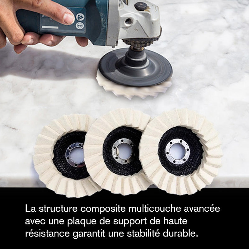 ⚙️ Disque de Polissage en Laine pour Meuleuse d’Angle – Finition Miroir Brillante, Durable & Polyvalent
