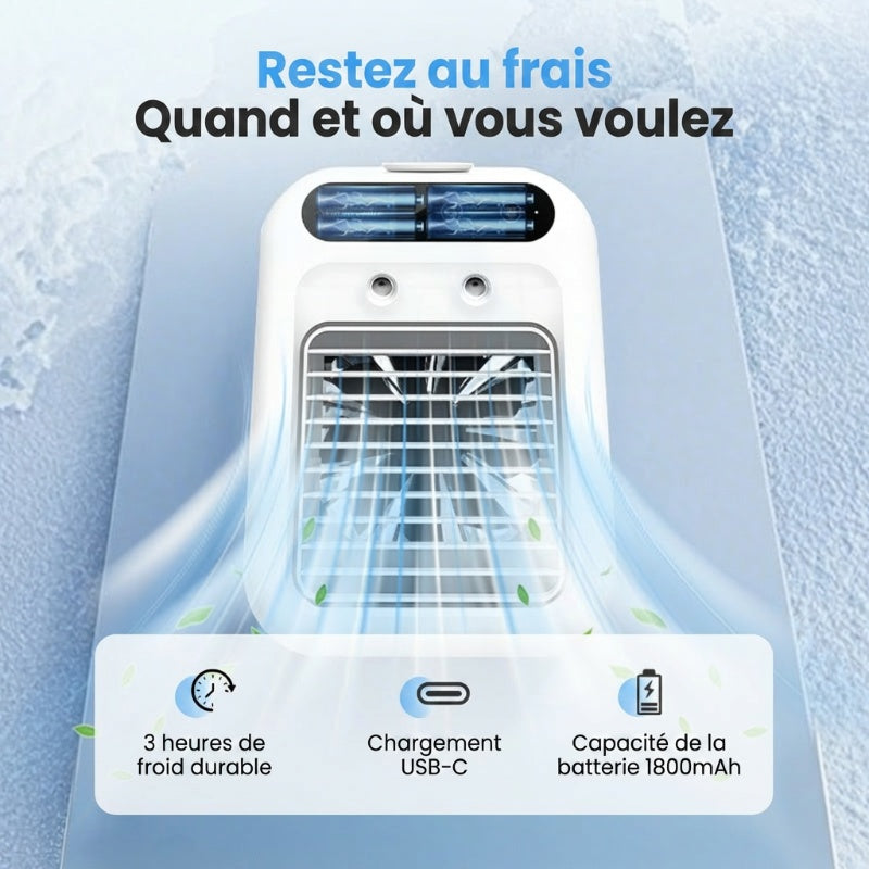🏆Promotion d'été d'une durée limitée 65% de réduction✨❄️Mini climatiseur portable avec refroidisseur et humidificateur
