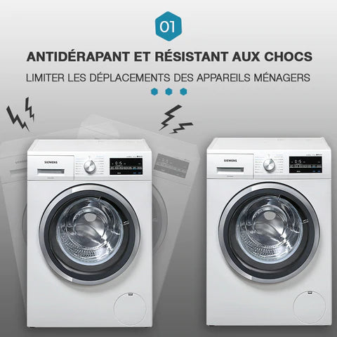 🛡️🧼 PROMO FLASH 50% ! Coussinets Anti-Vibration 4PCS pour Machine à Laver & Séchoir – Absorption 95%, Installation Facile, Antidérapant, Gris, Parfaits pour Réduire Bruit & Déplacements ✨