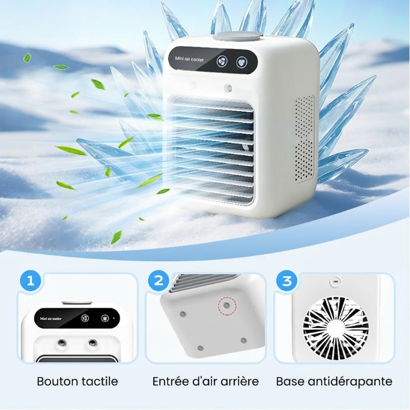 🏆Promotion d'été d'une durée limitée 65% de réduction✨❄️Mini climatiseur portable avec refroidisseur et humidificateur