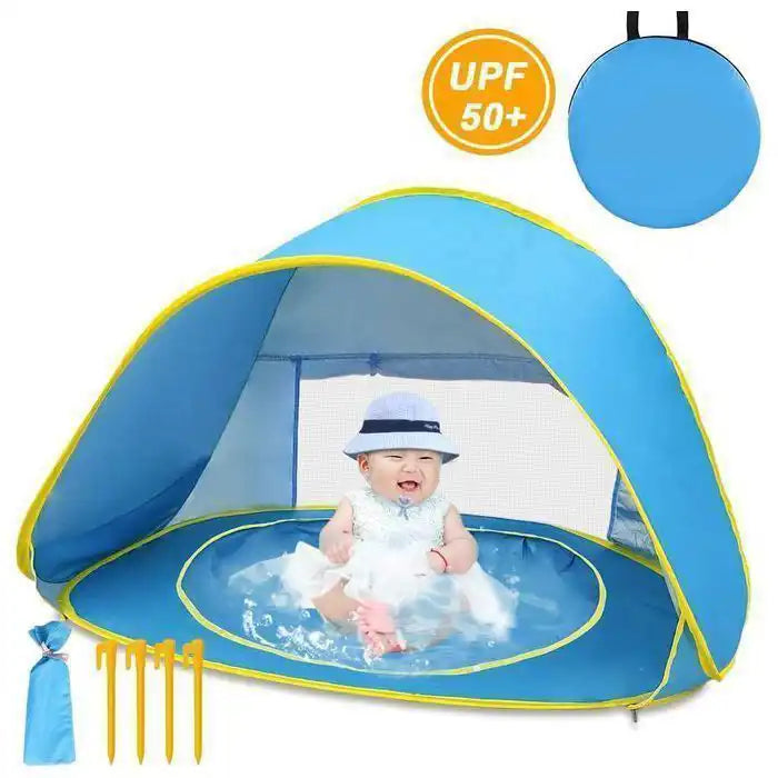 Tente de plage portable pour bebe, tente pop-up de plage pour bébé avec piscine