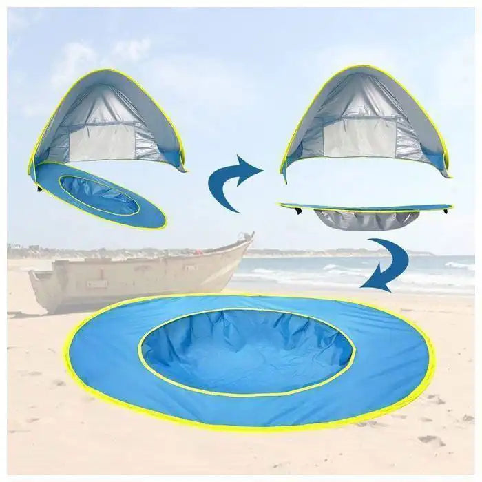 Tente de plage portable pour bebe, tente pop-up de plage pour bébé avec piscine