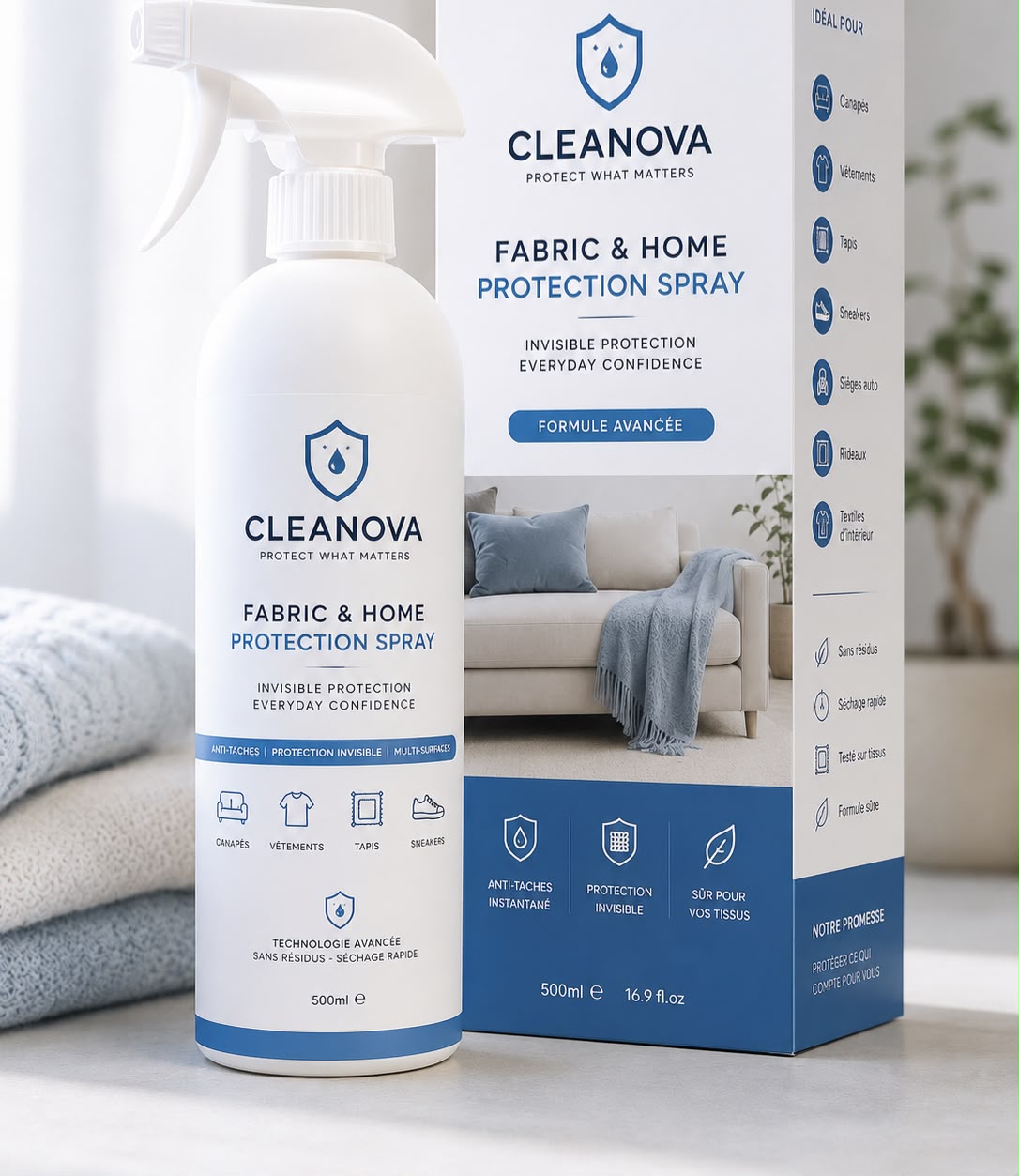 CLEANOVA - Spray Anti-taches Multisurfaces