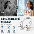 🔥🌪️🍃 VENTE CLIMATISEUR PORTABLE – Ventilateur de Cou à Faible Bruit, Rotatif 360° & Autonomie Longue (Blanc/Rose