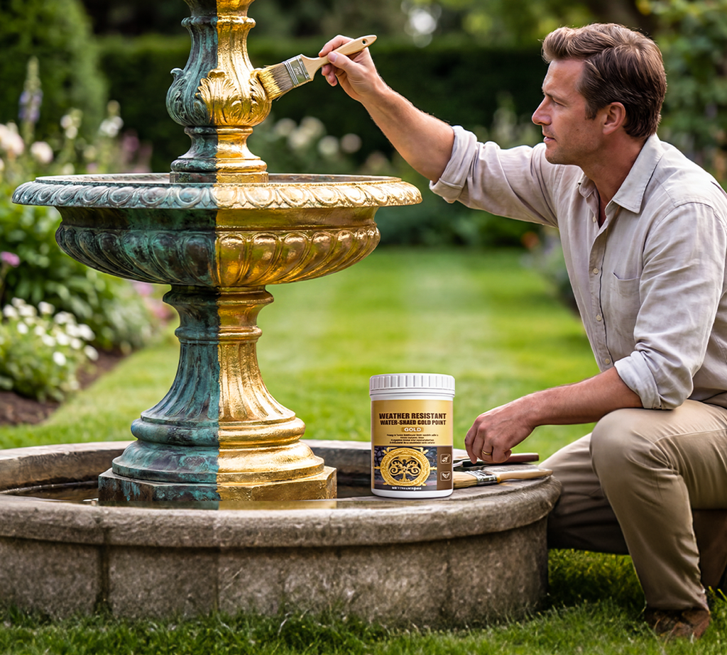 Peinture dorée à base d'eau, résistante aux intempéries