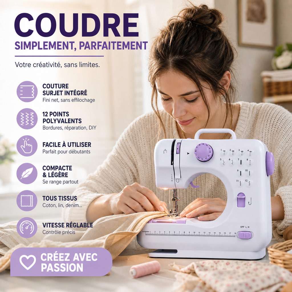 Machine à coudre multifonctionnelle avec point overlock