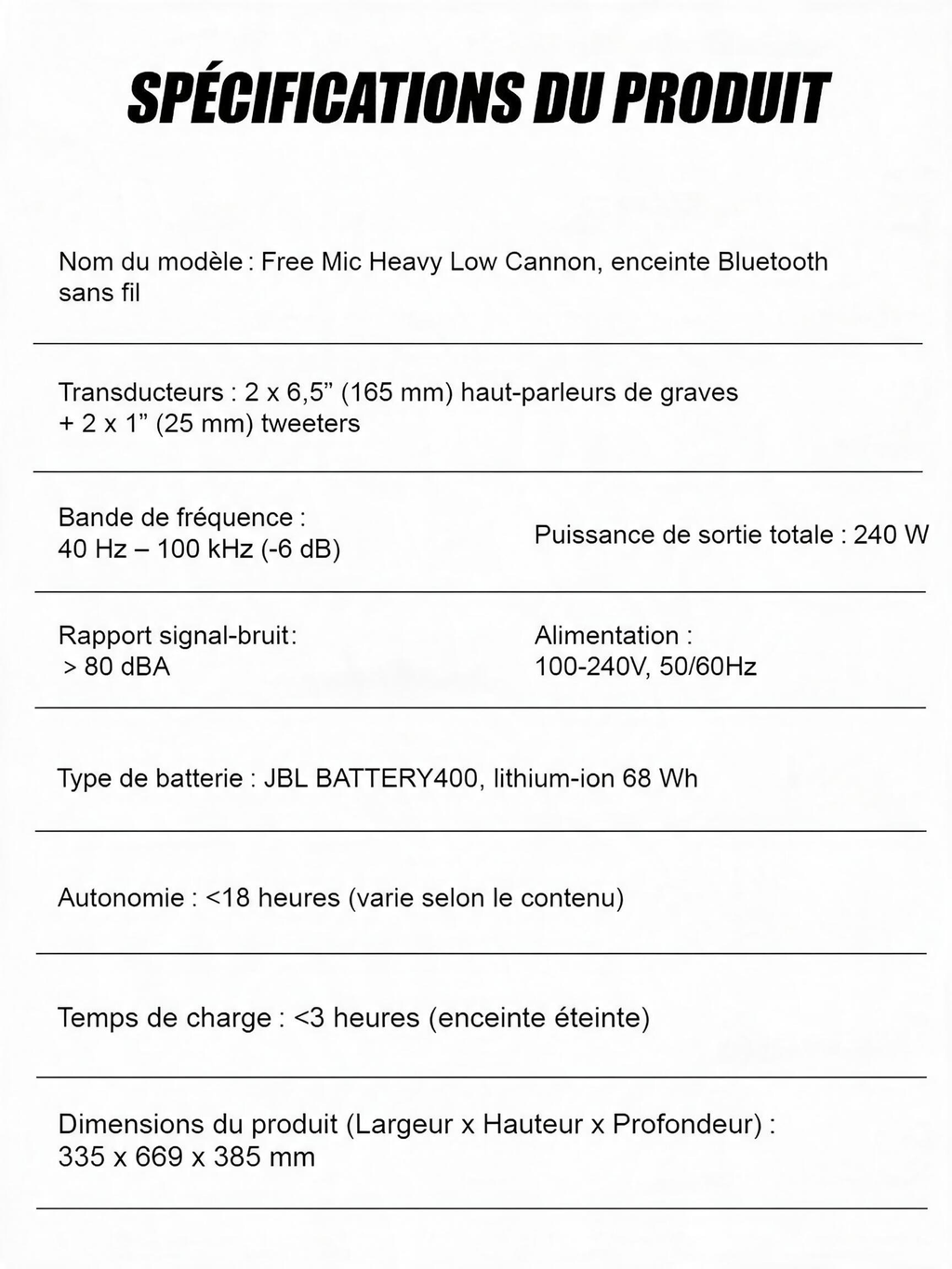 📢📢Enceinte Bluetooth sans fil avec caisson de basses