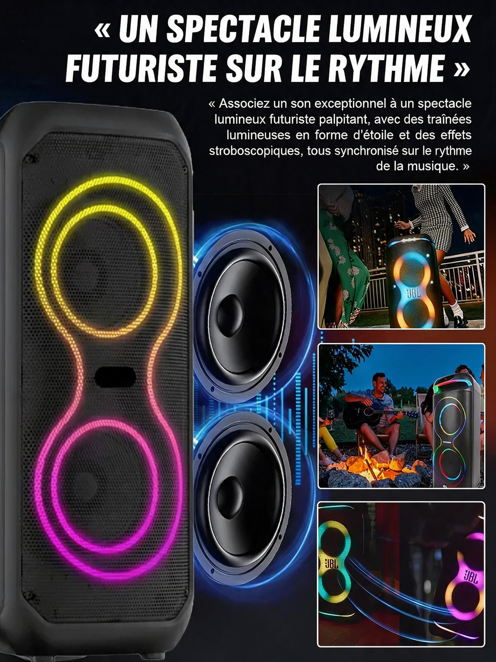 📢📢Enceinte Bluetooth sans fil avec caisson de basses