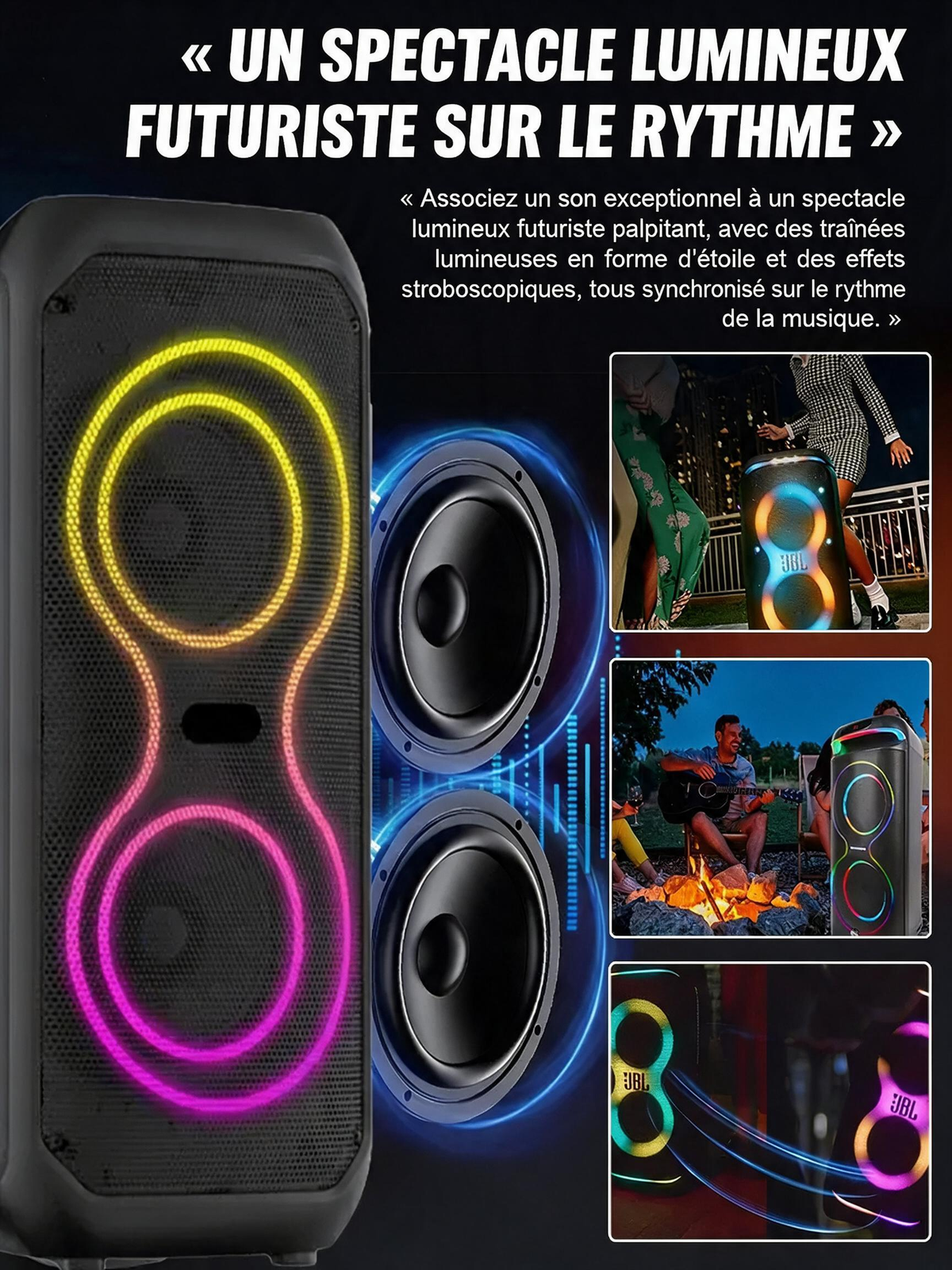 📢📢Enceinte Bluetooth sans fil avec caisson de basses