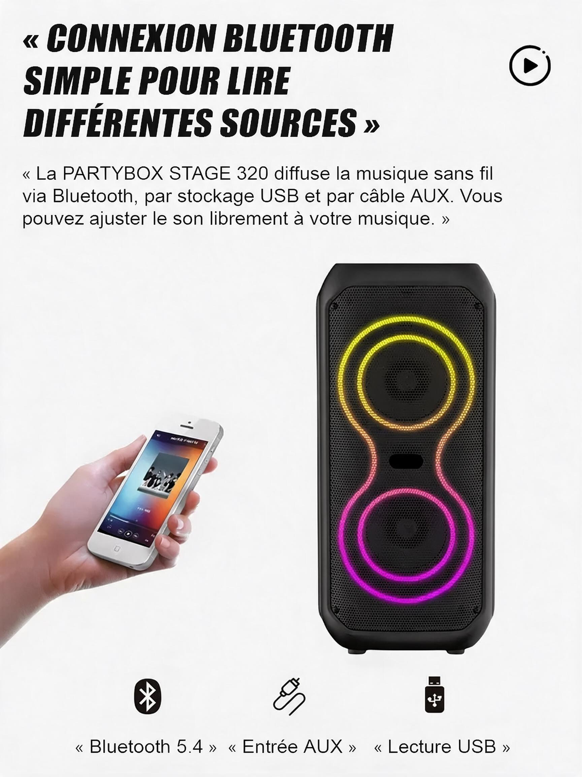 📢📢Enceinte Bluetooth sans fil avec caisson de basses