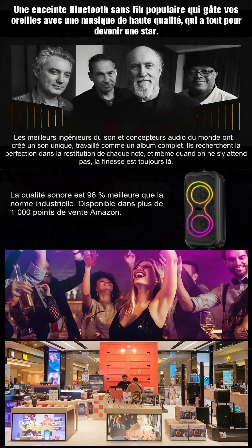 📢📢Enceinte Bluetooth sans fil avec caisson de basses