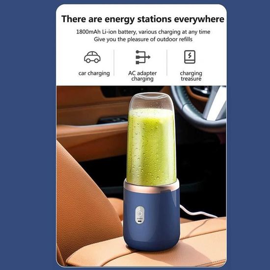 Mini Blender, Rechargeable par USB Mixeur Portable, 300 ML Blender Smoothie, Portable, Fruits Et Légumes, Mini Mixer Électriqu[594]