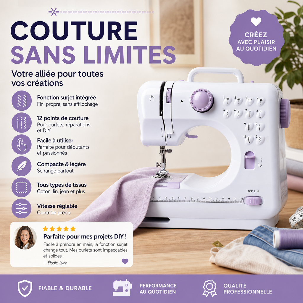 Machine à coudre multifonctionnelle avec point overlock