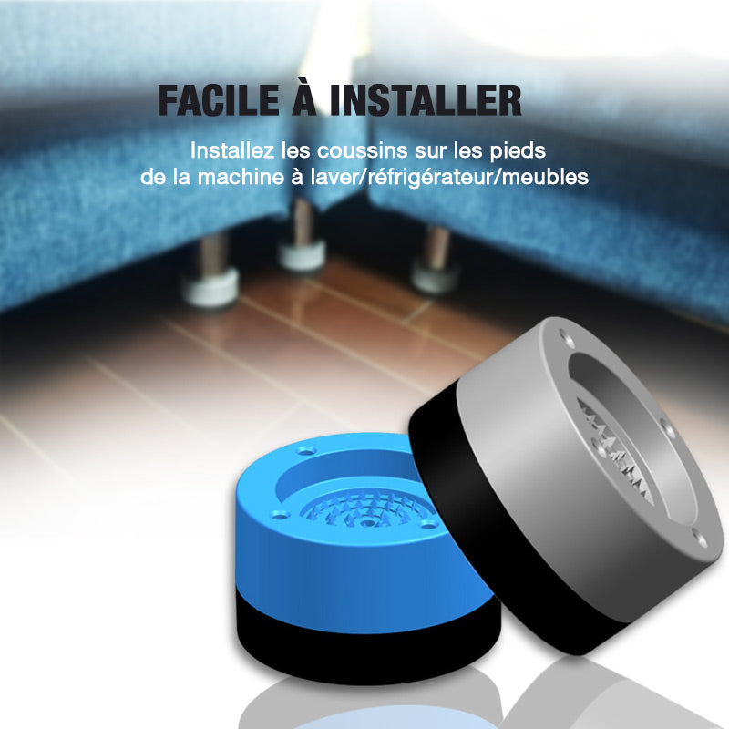 🛡️🧼 PROMO FLASH 50% ! Coussinets Anti-Vibration 4PCS pour Machine à Laver & Séchoir – Absorption 95%, Installation Facile, Antidérapant, Gris, Parfaits pour Réduire Bruit & Déplacements ✨