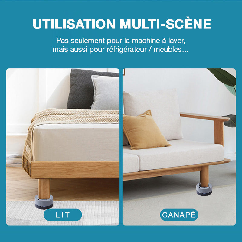🛡️🧼 PROMO FLASH 50% ! Coussinets Anti-Vibration 4PCS pour Machine à Laver & Séchoir – Absorption 95%, Installation Facile, Antidérapant, Gris, Parfaits pour Réduire Bruit & Déplacements ✨