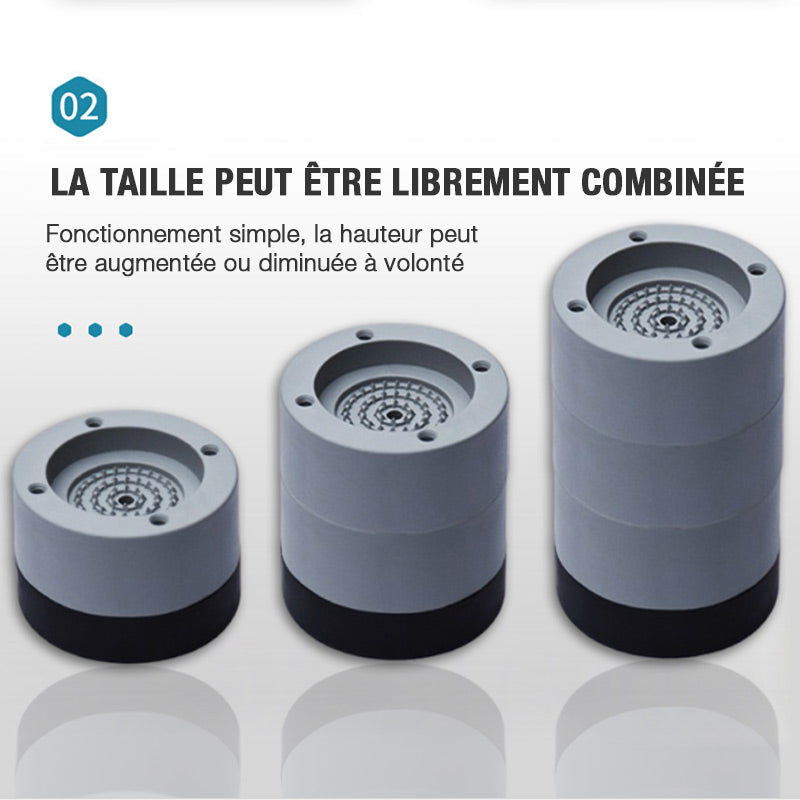 🛡️🧼 PROMO FLASH 50% ! Coussinets Anti-Vibration 4PCS pour Machine à Laver & Séchoir – Absorption 95%, Installation Facile, Antidérapant, Gris, Parfaits pour Réduire Bruit & Déplacements ✨