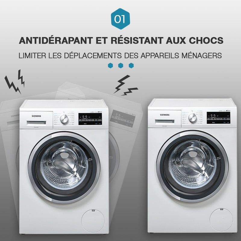 🛡️🧼 PROMO FLASH 50% ! Coussinets Anti-Vibration 4PCS pour Machine à Laver & Séchoir – Absorption 95%, Installation Facile, Antidérapant, Gris, Parfaits pour Réduire Bruit & Déplacements ✨