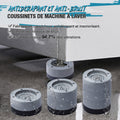 🛡️🧼 PROMO FLASH 50% ! Coussinets Anti-Vibration 4PCS pour Machine à Laver & Séchoir – Absorption 95%, Installation Facile, Antidérapant, Gris, Parfaits pour Réduire Bruit & Déplacements ✨