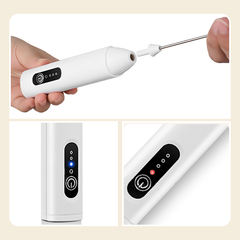 ☕Mousseur Électrique pour Boissons – 3 Vitesses, USB & 400 mAh (Vert/Blanc/Noir, 22.5 cm)