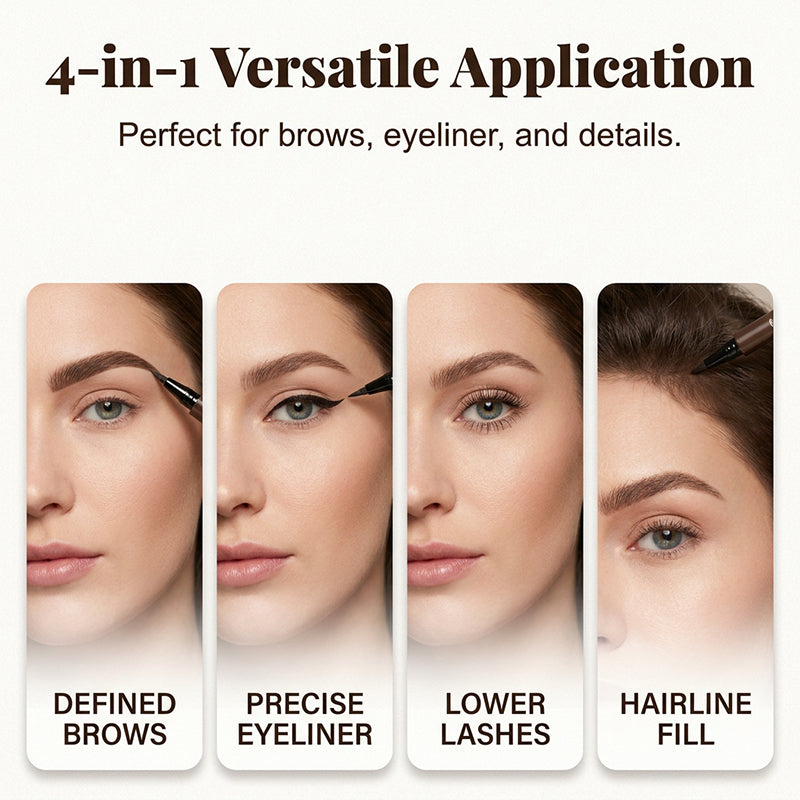 🖤 ACHETEZ 1, OBTENEZ 1 GRATUIT ! ✍️ Stylo Eyeliner Liquide Ultra-Fin – Pointe 0,014 mm, Waterproof & Longue Durée – 4-en-1 : Sourcils, Eye-liner, Cils & Ligne des Cheveux