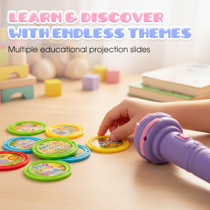 🧠 50% DE RÉDUCTION! 🌟 Projecteur d'histoires pour enfants – Cartes interchangeables, animaux & lettres – Stimule l'imagination et le langage en s'amusant 🦁