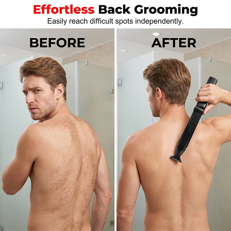 🥳💞 PLUS DE 50 000 EXEMPLAIRES VENDUS ! 🪒💪 50 % DE RÉDUCTION ! Tondeuse pour le corps « Reach-Anywhere » – Manche télescopique, têtes de précision. Tondez vous-même votre dos, votre torse et vos jambes – sans avoir besoin d’aide !
