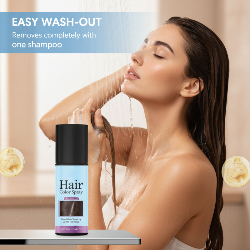 Spray colorant temporaire pour retoucher les racines