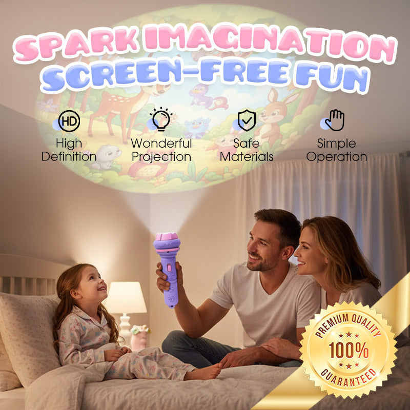 🧠 50% DE RÉDUCTION! 🌟 Projecteur d'histoires pour enfants – Cartes interchangeables, animaux & lettres – Stimule l'imagination et le langage en s'amusant 🦁