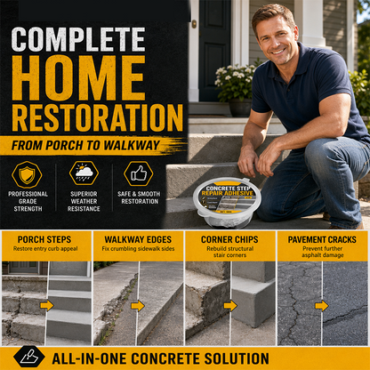 🔧🏠 Pâte de Réparation pour Béton – Réparez facilement les fissures, marches et allées !