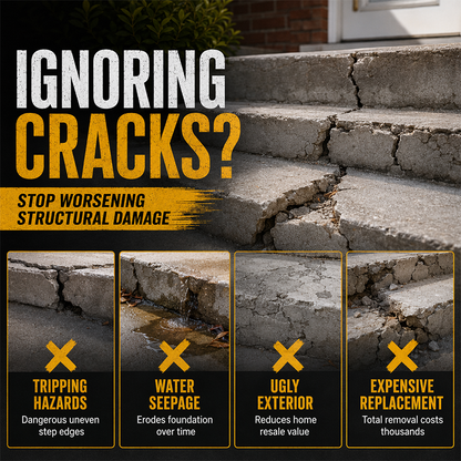 🔧🏠 Pâte de Réparation pour Béton – Réparez facilement les fissures, marches et allées !