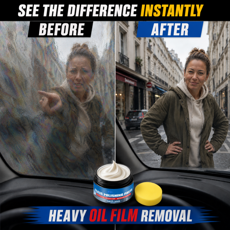 🔥57 % DE RÉDUCTION🔥 Produit pour éliminer les traces d'huile sur les vitres de voiture – Élimine les reflets et les traces laissées par les essuie-glaces, repousse la pluie, convient à tous les types de vitres – 🚗