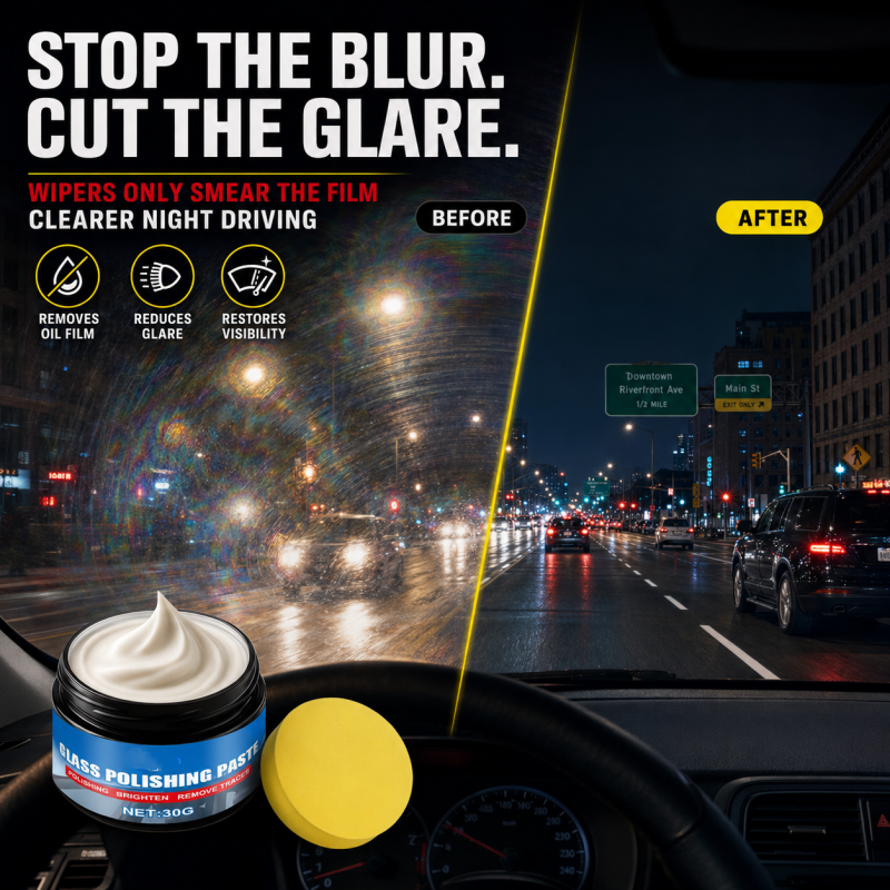 🔥57 % DE RÉDUCTION🔥 Produit pour éliminer les traces d'huile sur les vitres de voiture – Élimine les reflets et les traces laissées par les essuie-glaces, repousse la pluie, convient à tous les types de vitres – 🚗