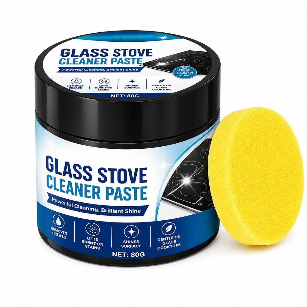 ✨ Pâte Nettoyante Plaque Vitrocéramique 80 g – Élimine les Taches de Brûlé, Graisse et Résidus Tenaces + Éponge