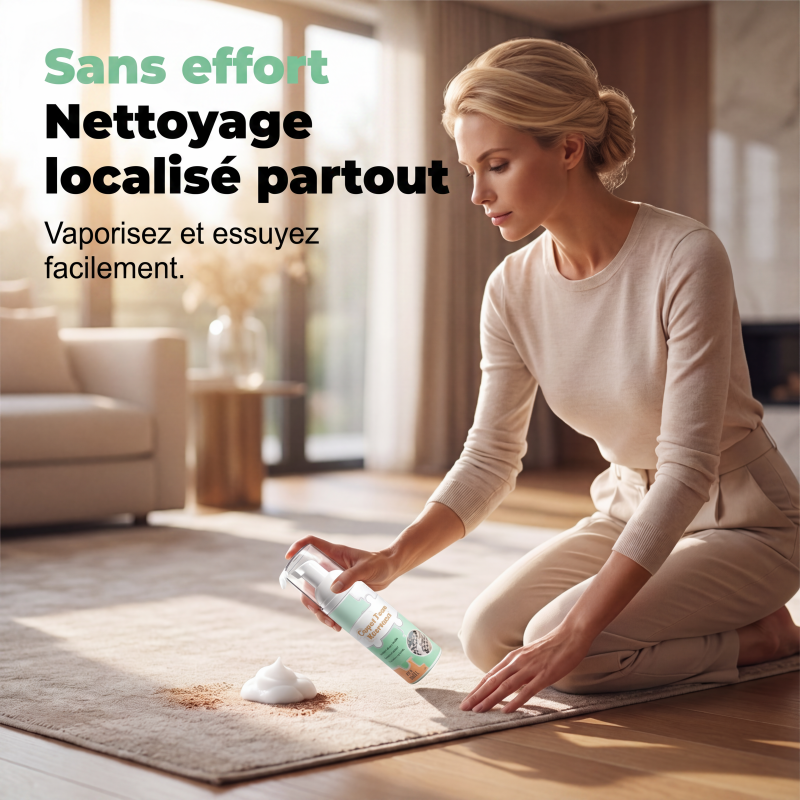 ✨ Mousse Détachante Sans Eau pour Tapis