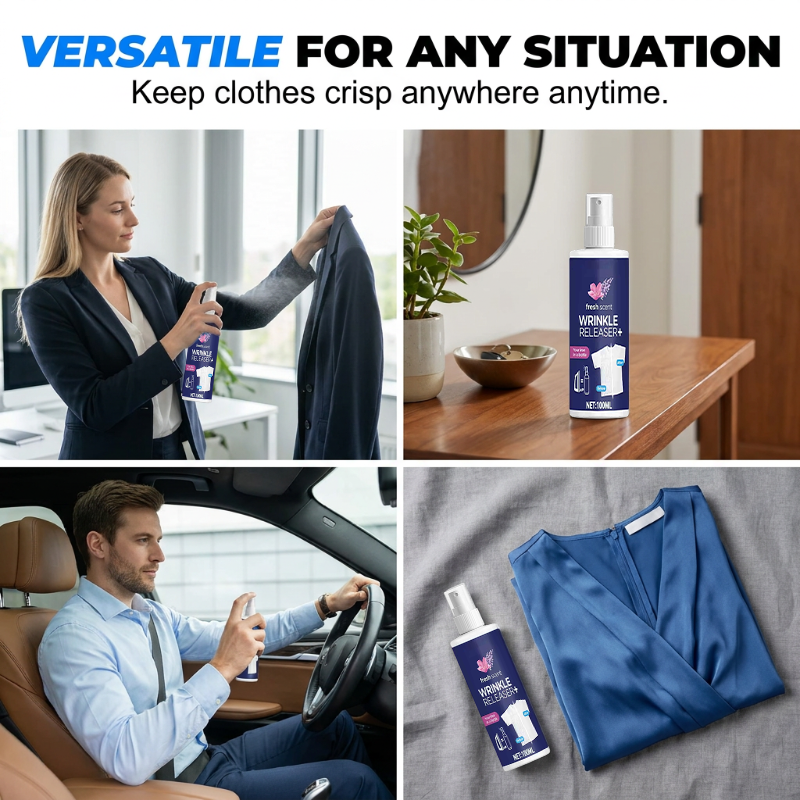 🔥50 % DE RÉDUCTION ! Spray anti-froissures de voyage – Sa formule améliorée lisse en un clin d'œil chemises, costumes et robes, sans repassage ! ✈️✨